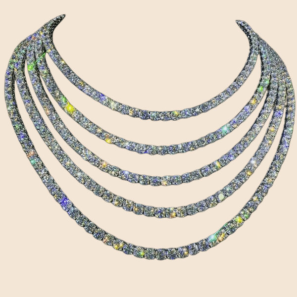 5mm Diamons Moissanite Chains Gold Iced Out Tennis Chain for Men Women Fashion Jewelry Hip Hop Necklace zh662