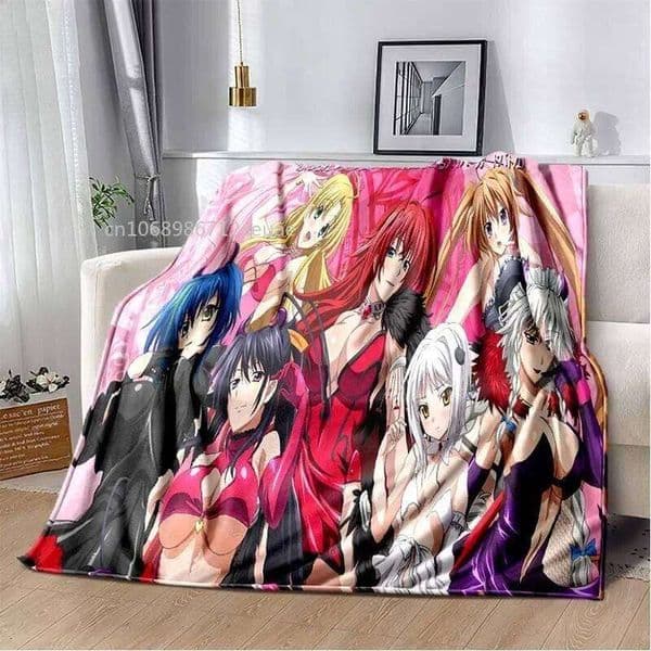 Cartoon Sexy Girl High School DxD Anime 3D Cover Flannel Blankets for Beds Sofas Warm Bed Sheet Soft Blanket S26