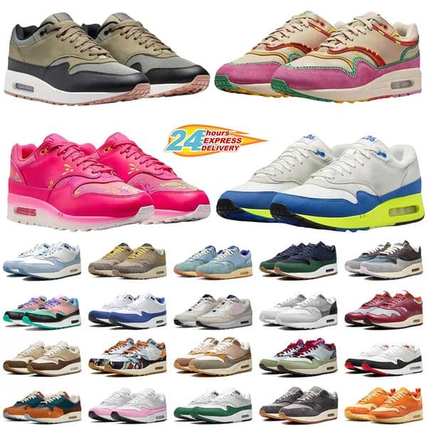 Desianer Running Shoes Top Men Women 1 87 Sneakers Big Head Origins Patta Black White Barogue Brown Dust Wolf Grey Tennis Sports Trainers 36-46