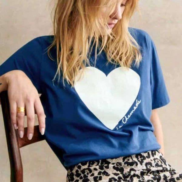 French Vintage Love Heart and Letters Printing Loose Cotton T Shirts Women Summer Short Sleeve Casual Tees Ins Fashion Shirt Z260312