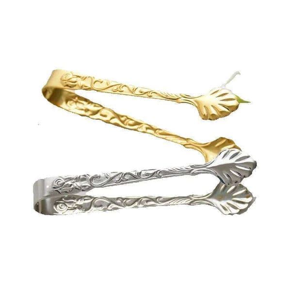 Gold Silver Stainless Steel Ice Tong Sugar Clip B2