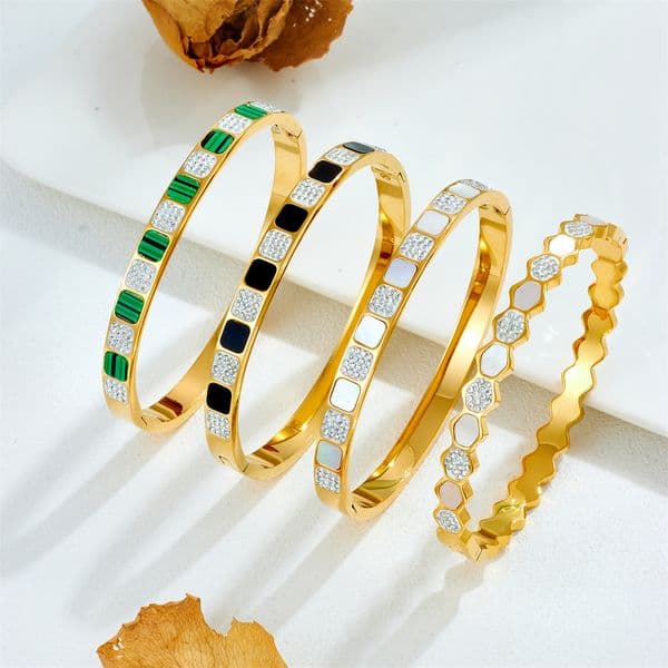 Luxury Brand Designer Jewelry Women Trendy Personality European And American Style Titanium Steel Bracelet Light Luxury Ins Style Jewelry Bracelet For Women