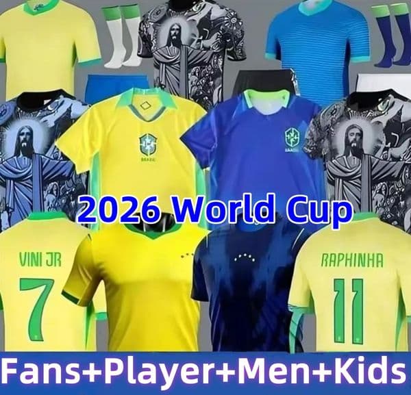 2026 World Cup bRAZILS soccer jerseys NEYMAR VINI JR 25 26 27 Brazil National Team Football Shirt RODRYGO JESUS PAQUETA RICHARLISON Special concept Men Kids Kit Sets