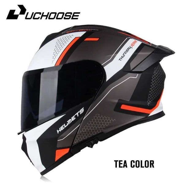 TFG Uchoose DOT Approved Full Face Helmets Crash Motorbike Protective Gear Men Women Flip Up Helmet Motorcycle Double Sun Visor 26W0312