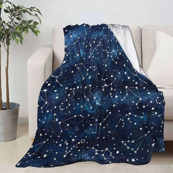 Blue Sky Throw Ultra Soft Lightweight Flannel Microfiber Constellation Lover Blanket Couch Bed Sofa Gifts S26