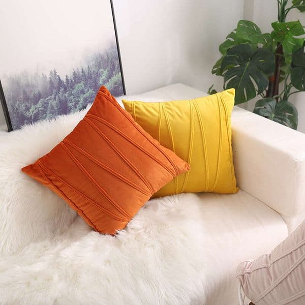 Velvet Sofa Pillowcase, Nordic Solid Color, Simple Office Pillowcase With Pillow Insert, Cushion Cover