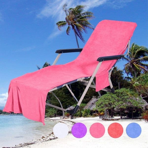 New Beach Chair Cover 9 Colors Lounge Chair Cover Blankets Portable With Strap Beach Towels Double Layer Thick Blanket