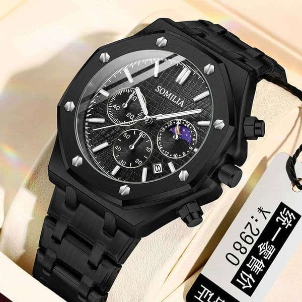 SOMILIA 2311 Fashion Three Eye Six Pin with Waterproof and Luminous Steel Strip, Business Men's Quartz Watch