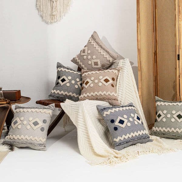 2025 New High-End Minimalist Ins-Style Loop Yarn Embroidered Velvet Pillowcase For Living Room Sofa Cushion Cover