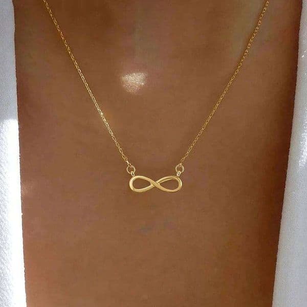 DGIDDK Stainless Steel Infinity Symbol 8 Character Pendant Necklace Women Suitable For Daily Wear Collarbone Chain Jewelry H260311