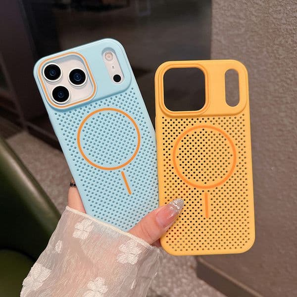 Magnetic Phone Case For Iphone 17 16 15 14 13 Pro 12 11 Max Plus Hollow Heat Dissipation 16Pro 16Promax Phone Case 15Promax Anti Drop 15Pro 14Pro Cover 14Promax Shell