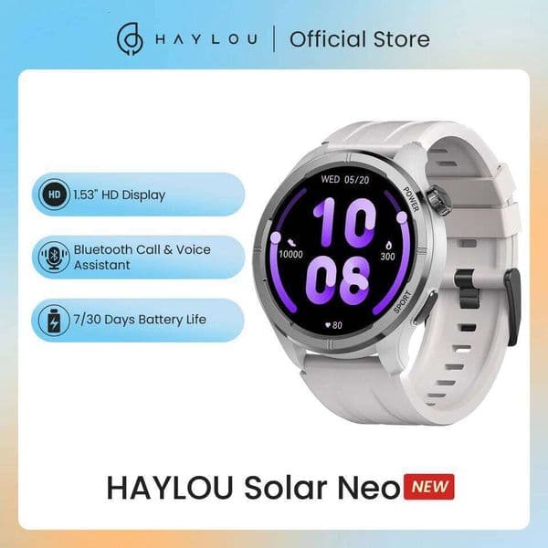 HAYLOU Solar Neo Watch 1.53'' HD Display Call 24H Health Monitoring Smartwatchs Men Women Smart Sport Watchs 26Y0312