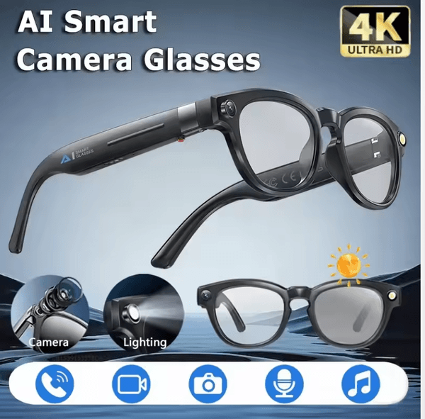 2026 Smart Glasses 4K HD Camera 32Gb Large Storage Bluetooth Call Music Video Record Surround Sound AI Voice Translation