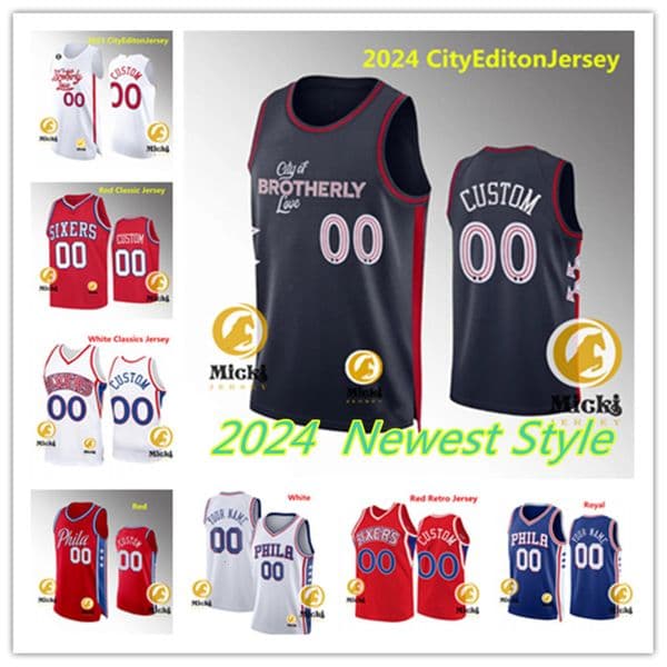 Mens #8Paul George Basketball Jersey Stitched #21 Joel Embiid #0 Tyrese Maxey Dream 16 Jerseys S-2XL