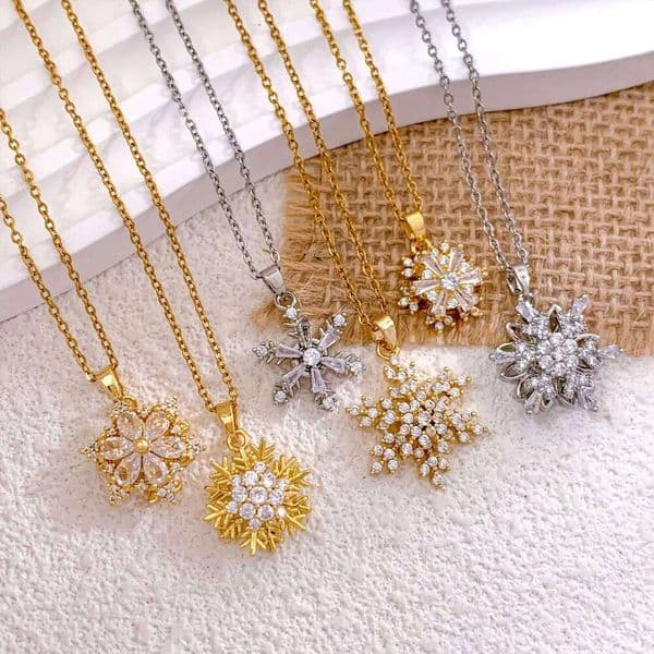 Titanium Steel Snowflake Necklace Women's Fashion Versatile Save Design Cross-Border Jewelry Cloud Element Sweet Style H260311
