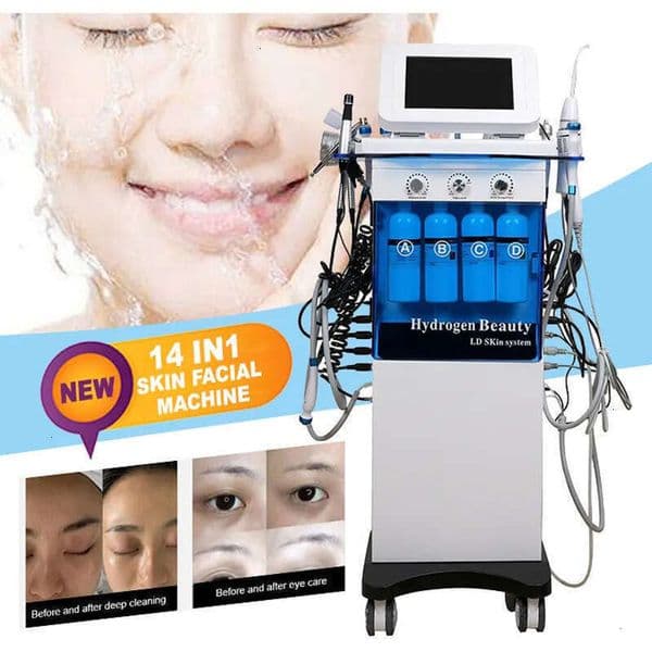 Multifunction 14 IN 1 Beauty Oxygen Water Dermabrasion Beauty Cleaning Skin Rejuvenation Acne Treatment Wrinkle Remover Skin Smoothing Beauty Equipment