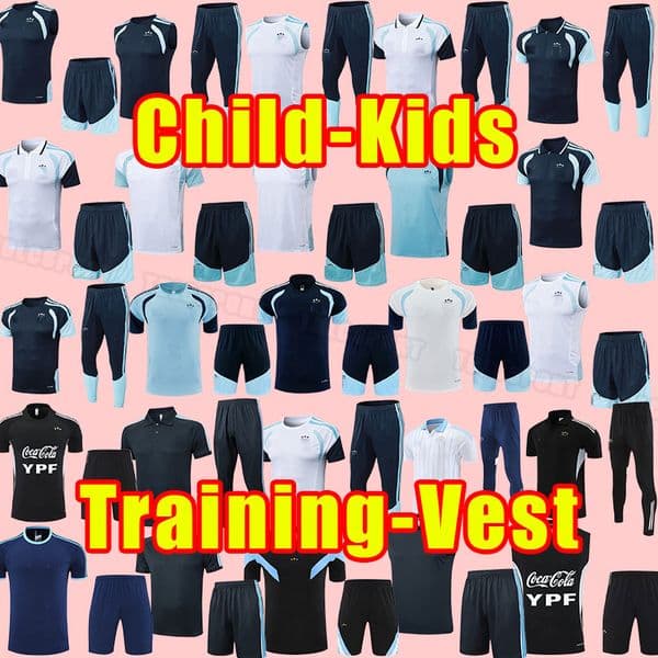 25 26 Argentina Soccer tracksuits DYBALA MESSIs 2025 2026 LAUTARO MARTINEZ DI MARIA Football Shirt short sleeve training set shirt vest polo suit child kids