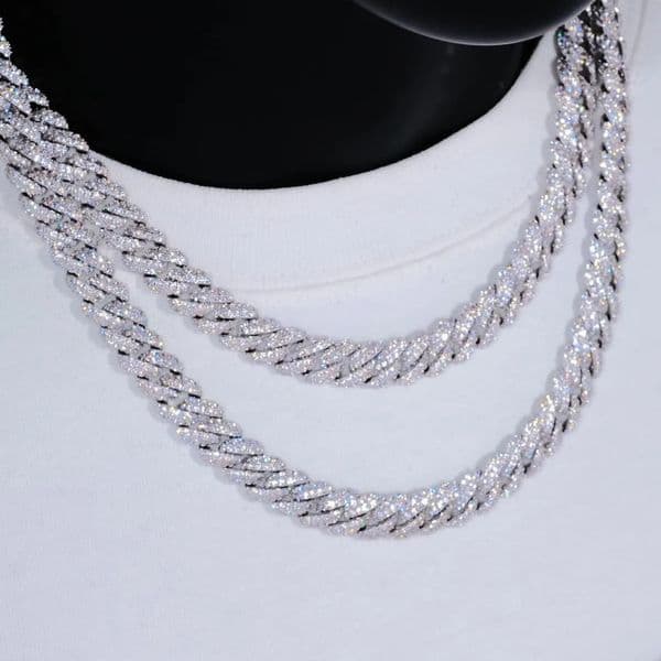 10mm Diamond Cuban Link Chain White Gold18K Gold Plated Bling 5A CZ Necklace Rapper Hip Hop Jewelry for Men and Women 260304
