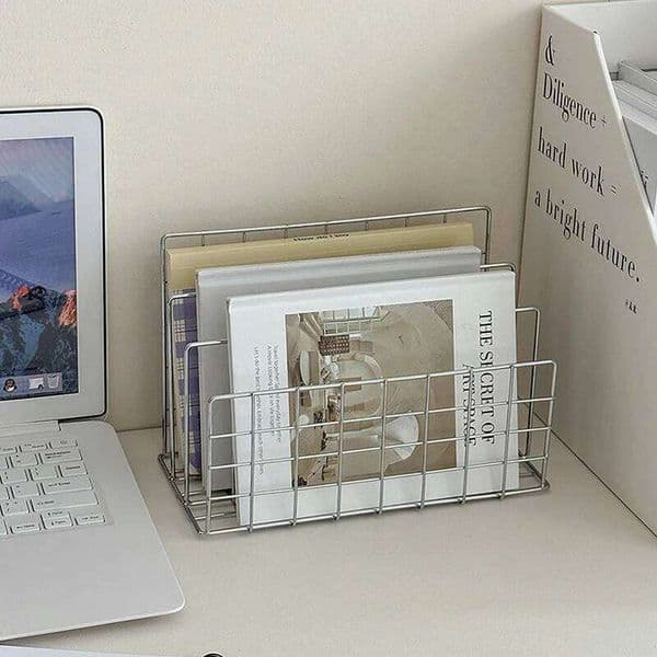 Ins Minimalist Iron Desktop Organizer Table Organizing Document Book Desk Multi-functional Storage Rack 26Y0312