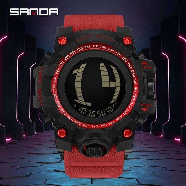 SANDA Top Brand 200 Sports Multi functional Waterproof LED Timing Men's Electronic Watch 2025