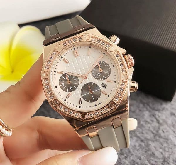 Aude Wrist Watches for 2026 Womens Watches Three needles Quartz Watch High Quality Top Diamond Ring designer Clock Rubber Strap Fashion Royal series Holiday gift