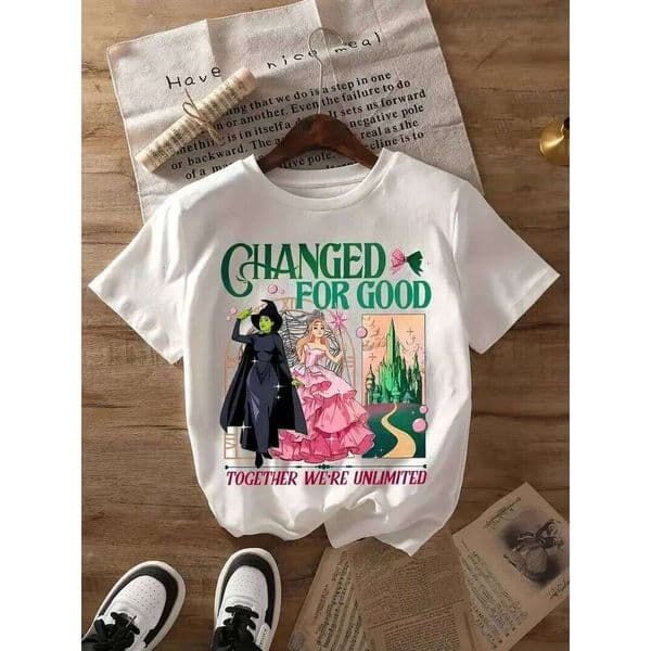 Wicked The Musical Inspired Print T-shirt Crew Neck Short Sleeve Summer Women Clothing Fashion Sleeves T-Shirts Student Tee S26