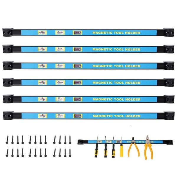 6PACK 24inch Heavy Duty Magnet Bar,Magnetic Holder,Magnetic Tool Holder Strip,for Workshop Garage,Mounting Screws Included