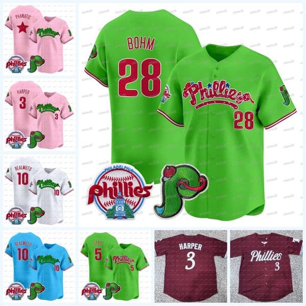 Phillies 2026 Phanatic Baseball Jersey Harper Kyle Schwarber Trea Turner Edmundo Sosa Alec Bohm Bryson Stott Custom Women Youth