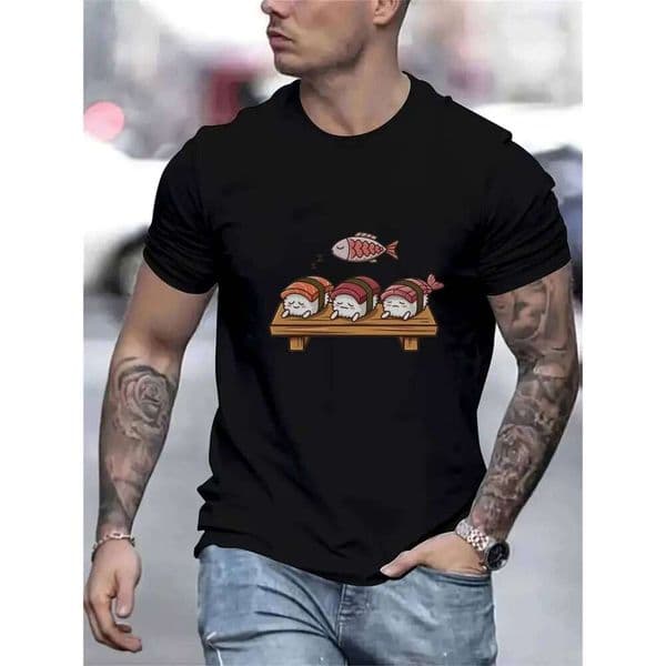 Top Pick Local Men's Fun Pattern Funny Sushi Lover Foodie Graphic Tee Q260312
