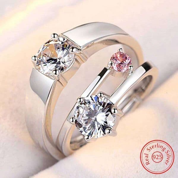 Real 925 Stelring Silver Woman's New Jewelry Crystal Zircon Couple Ring For Man XY0388 W260311