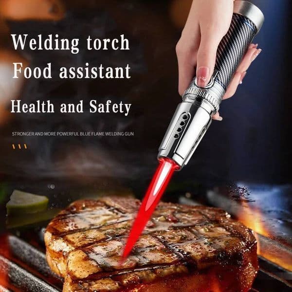 Spray Gun Turbo Metal Red Flame Gas Lighter Kitchen Cooking Smoking Accessories Windproof BBQ Cigar Lighters