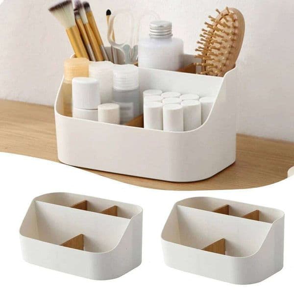 Desk Supplies Makeup Cosmetic Desktop Organizer Plastic Storage Dividing Box for Office Living Room 26Y0312