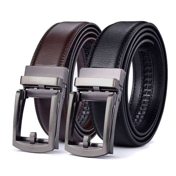 Click Fashion Business Adjustable Automatic False Pin Buckle PU Leather Waist Belt, the Choice for Men's Gifts S260311