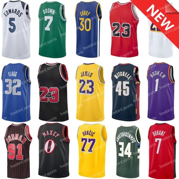 2026 New US American 23 James 7 Durant 5 Edwards 0 TATUM 11 Brunson 77 Doncic Stitched Embroidery 30 Teams Basketball Jerseys
