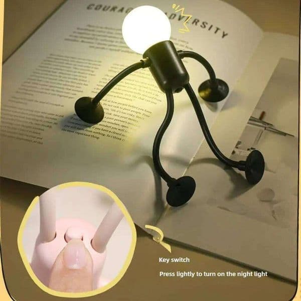 Versatile Small Humanoid Night Lights Changeable Shape Creative Fun Sportsman Table Button Battery Desk Lamps Ornament 26L0312
