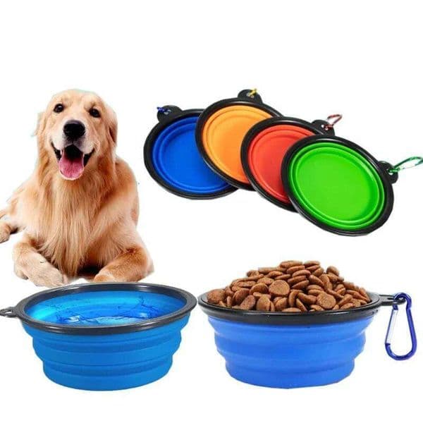 New 350ml With Keychain Pet Portable Travel Dog Convenient Cat bowl Non-deformable Folding Bowl 26Y0312