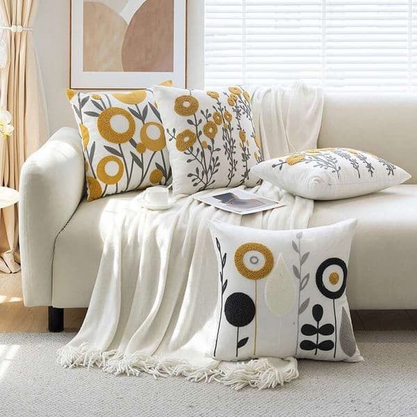 Towel Simple And Fresh Style Living Room Bedroom Sofa Pillow Cover Home Decorative Pillowcase Removable Balcony Embroidery