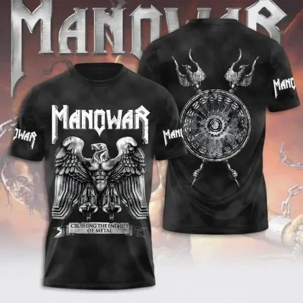 Rock Manowar Band Harajuku Hip Hop 3D Print Sports Mens Short Sleeve Summer Outdoor Street Fitness Quick Dry Breathable Tshirt 260228BANJIA