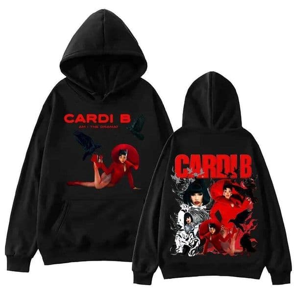 2026 New Album Cardi B Am I The Drama Hoodie Man Woman Harajuku Hip Hop Pullover Tops Sweatshirt Gift Popular Winter J260306