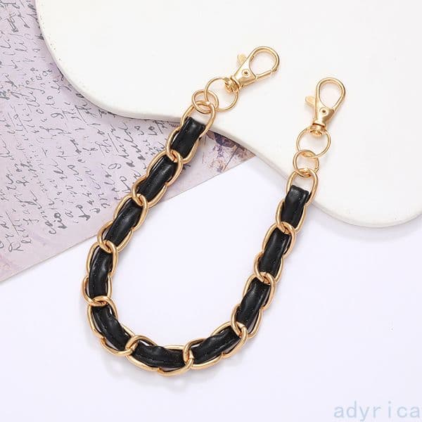 with Double Buckle Chain Keychainsimple Metal Colorful LeatherLeather piercdesign for Bag Strap Phone Lanyard Key Ring Versatile EverydayW260610