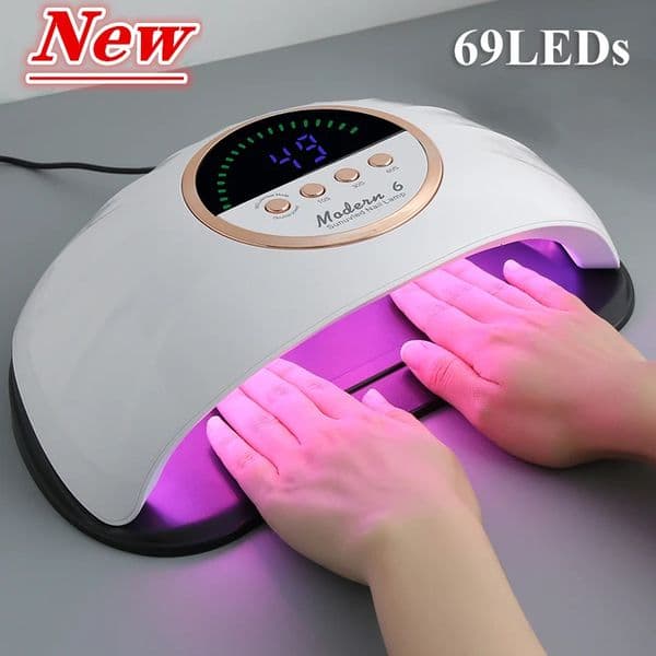 Large Space 69LEDS Professional UV LED Nail Dryer Lamp for Drying All Nail Gel Polish Lamp for Manicure with Infrared Sensor 260304