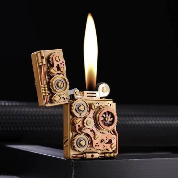 Zorro Steampunk Gear Linkage Mechanical Creative Pure Copper Torrance Kerosine Lighter Personality Men's Gift
