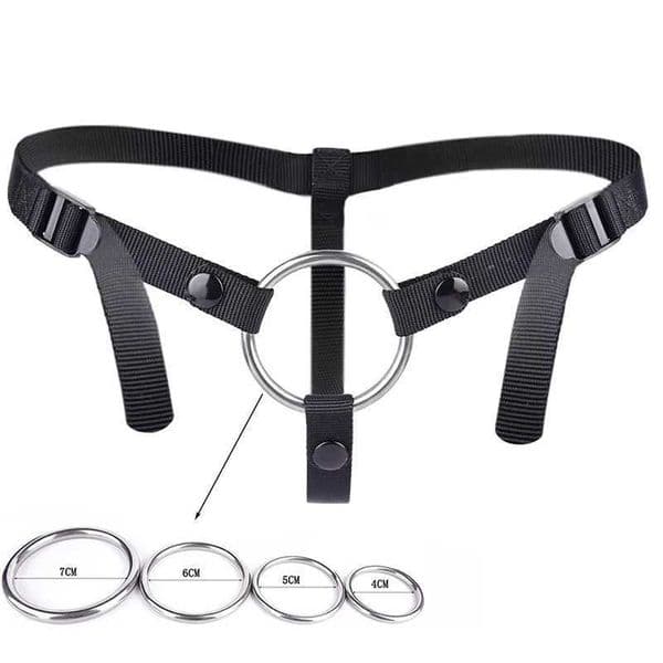 YOCY Strapon Belt Sex Accessories Belt For Dildos Anal Plug Strapon Couples Lesbian Gay Stainless Steel Ring 4 Size