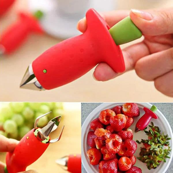 Strawberry Huller Pineapple Cutters Novel Tomato Stalks Remover Fruit Knife Useful Strawberry Leaf Cleaner Kitchen Accessories 260227