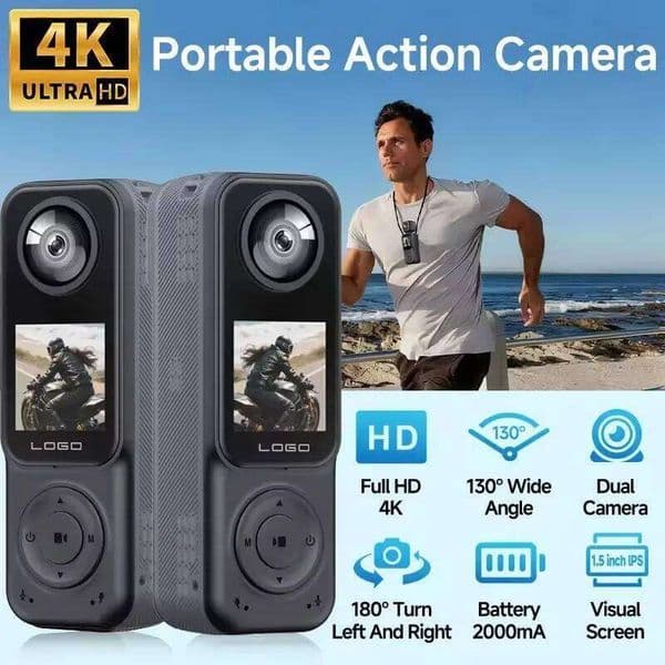 Cameras 4k 130 Video Wide Angle WiFi Pocket Action Camera Front And Rear 2K Night Vision bicycle helmet motorcycles 26H0313