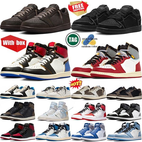 Free shipping with box designer shoes men women 1 1s high Fragment Black Phantom basketball travisscot travi travis trainers sports sneakers