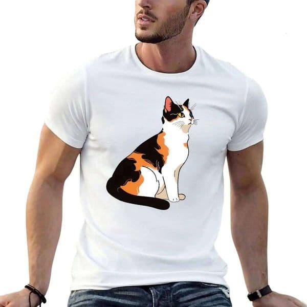 men Lovers, Heterochromatic luxury 100% Mom brand with Eyes, cotton Cat T-Shirt t shirt Calico J260312