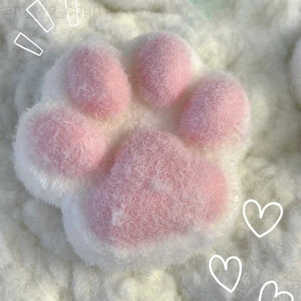 Handmade Flocking Cats Paw Stress Relief Squishy Toy Mochi Slow Rebound New Fidget Toy Birthday Party Gift H260313