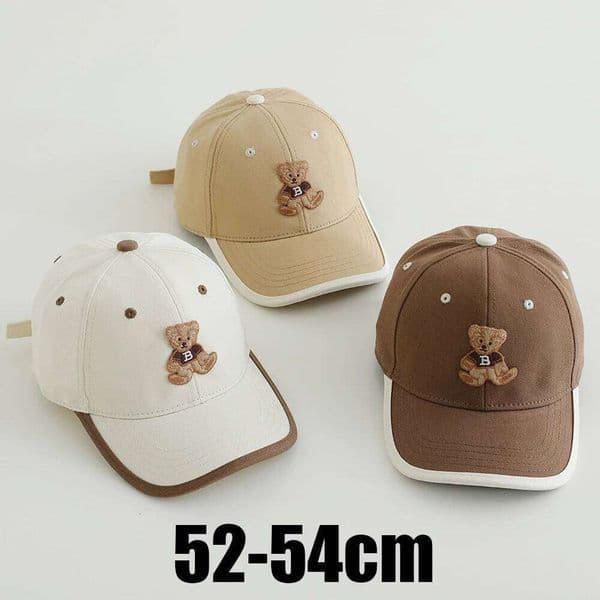 Children Baseball 52-54cm Cotton Spring Summer Cap for Kids Girl Boy Sun Hats Cute Bear Label Z260313