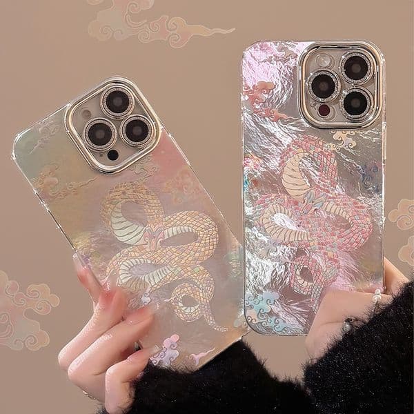 Dazzle Color Phone Case For Iphone 17 16 15 14 13 Pro 12 Max Plus 16Pro Colorful Snake 17Promax Phone Case 17Pro Glitter Lens Ring 15Pro Cover 16Promax 14Pro 13Pro Shell